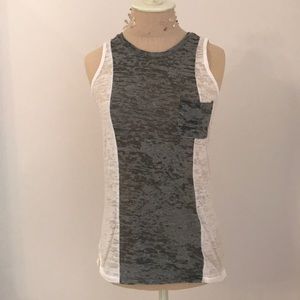 Heather grey and white tank top